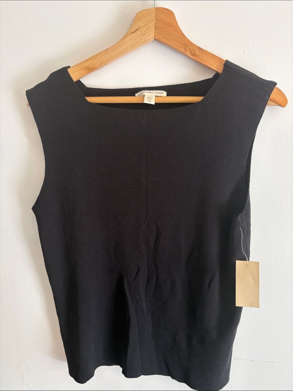 Coldwater Creek Black Knit Sleeveless Boatneck Tank